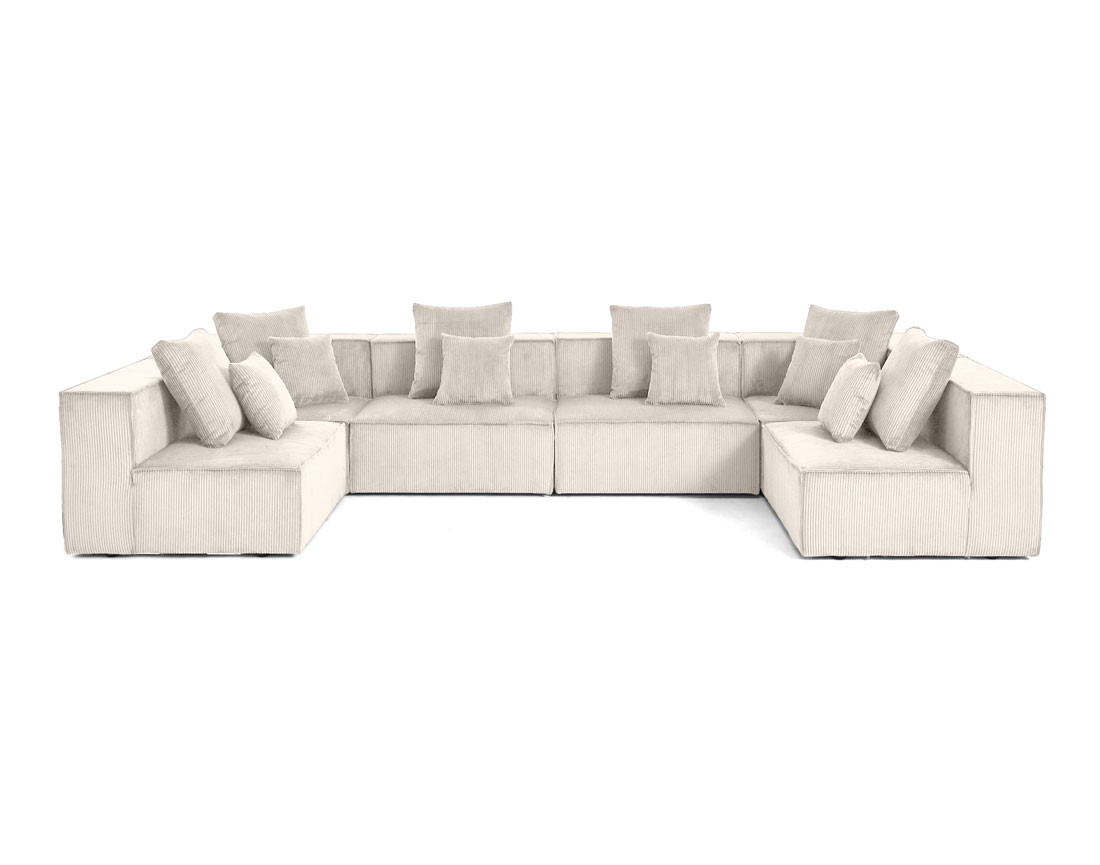colombine - Canapé velours côtelé Beige - Vue supplémentaire 1