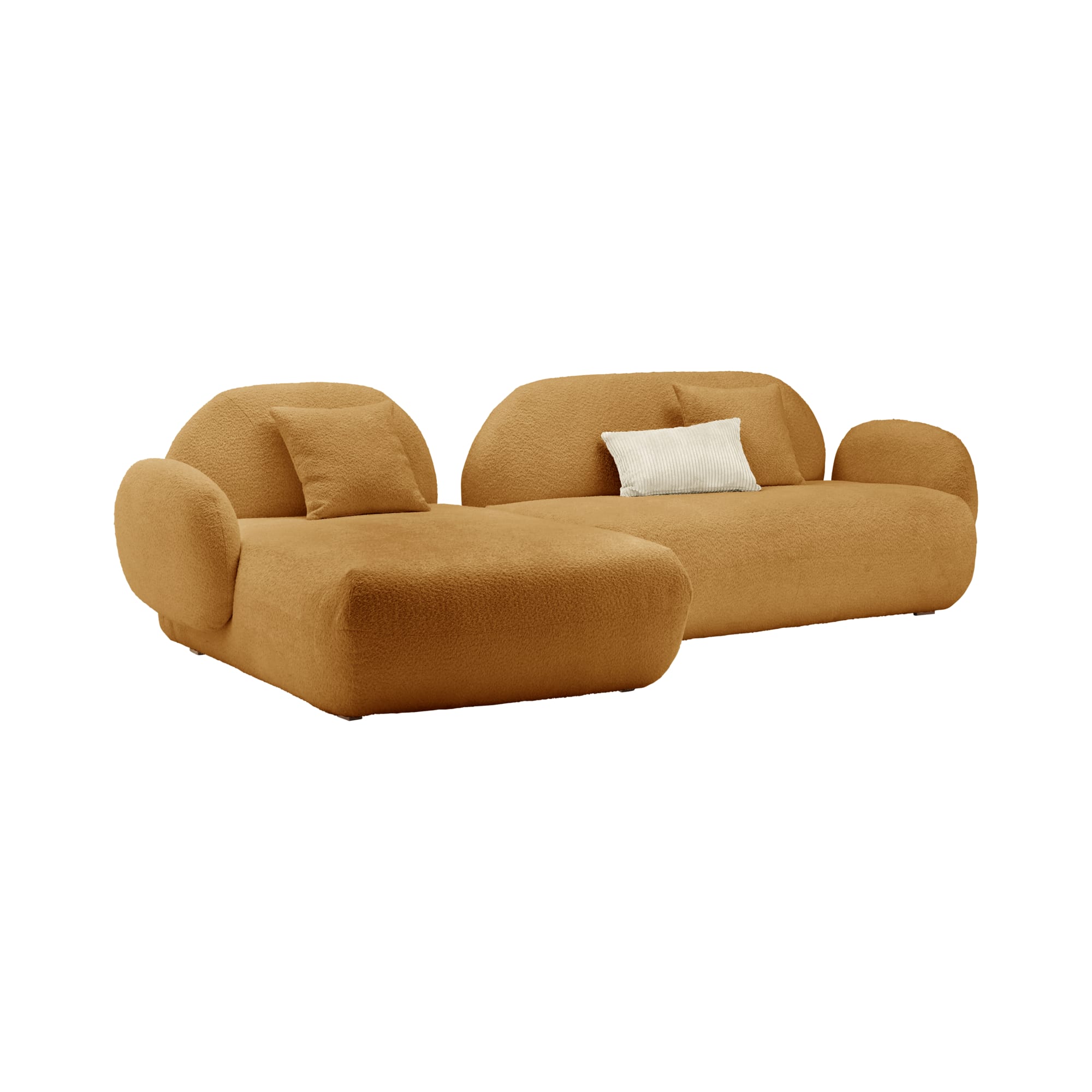 Oméga - Canapé bouclette Orange - Vue supplémentaire 1