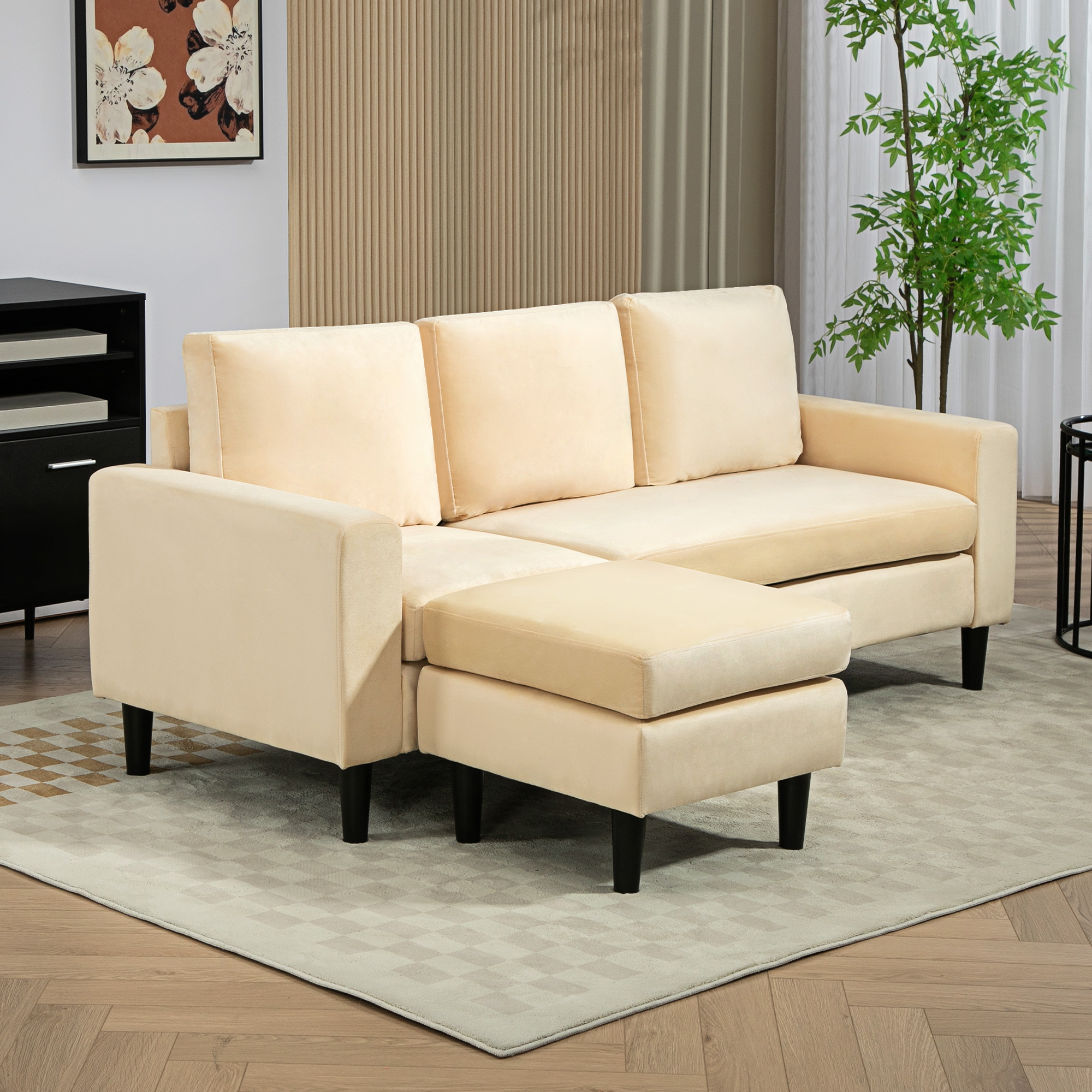 Canapé velours Beige