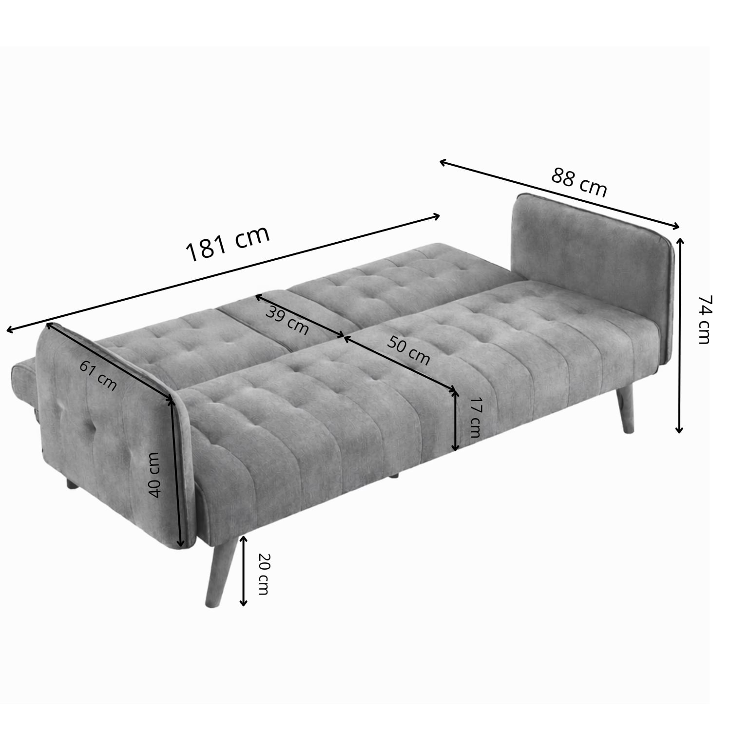 inverness - Canapé convertible Beige - Vue supplémentaire 2