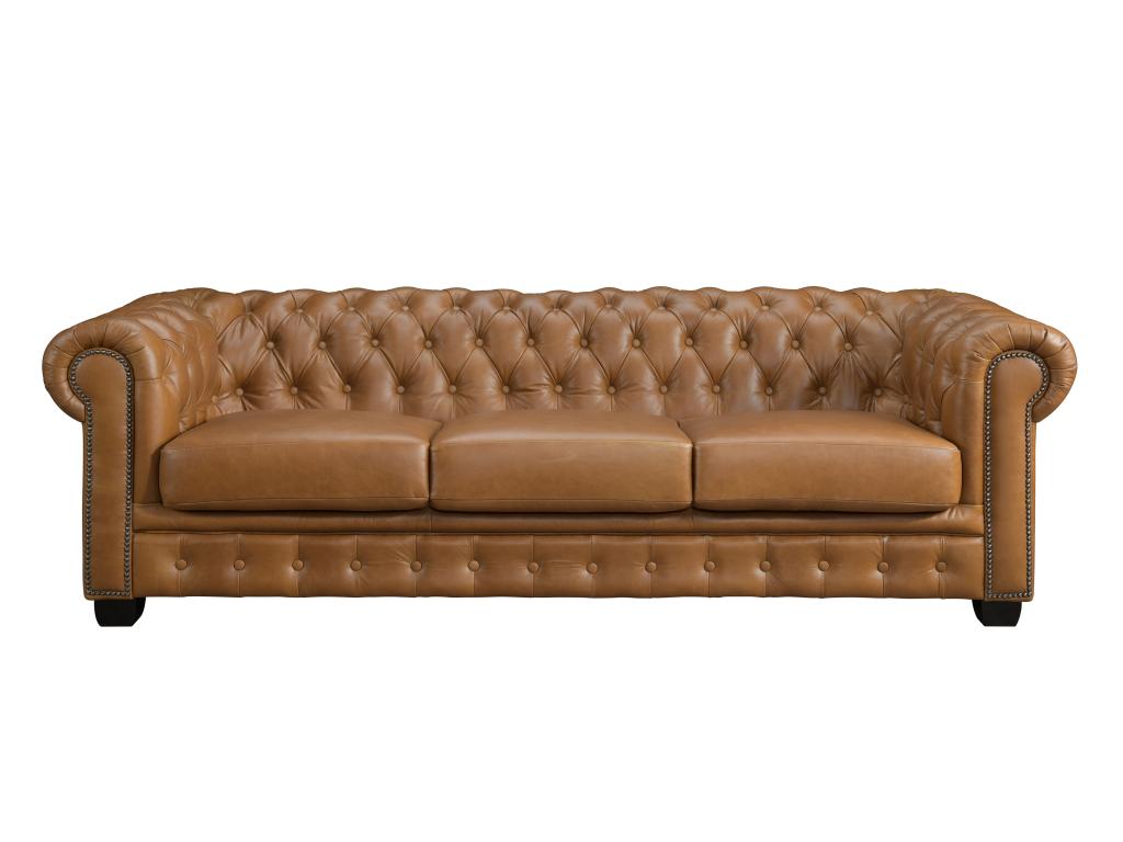 brenton - Canapé cuir Beige - Vue supplémentaire 1