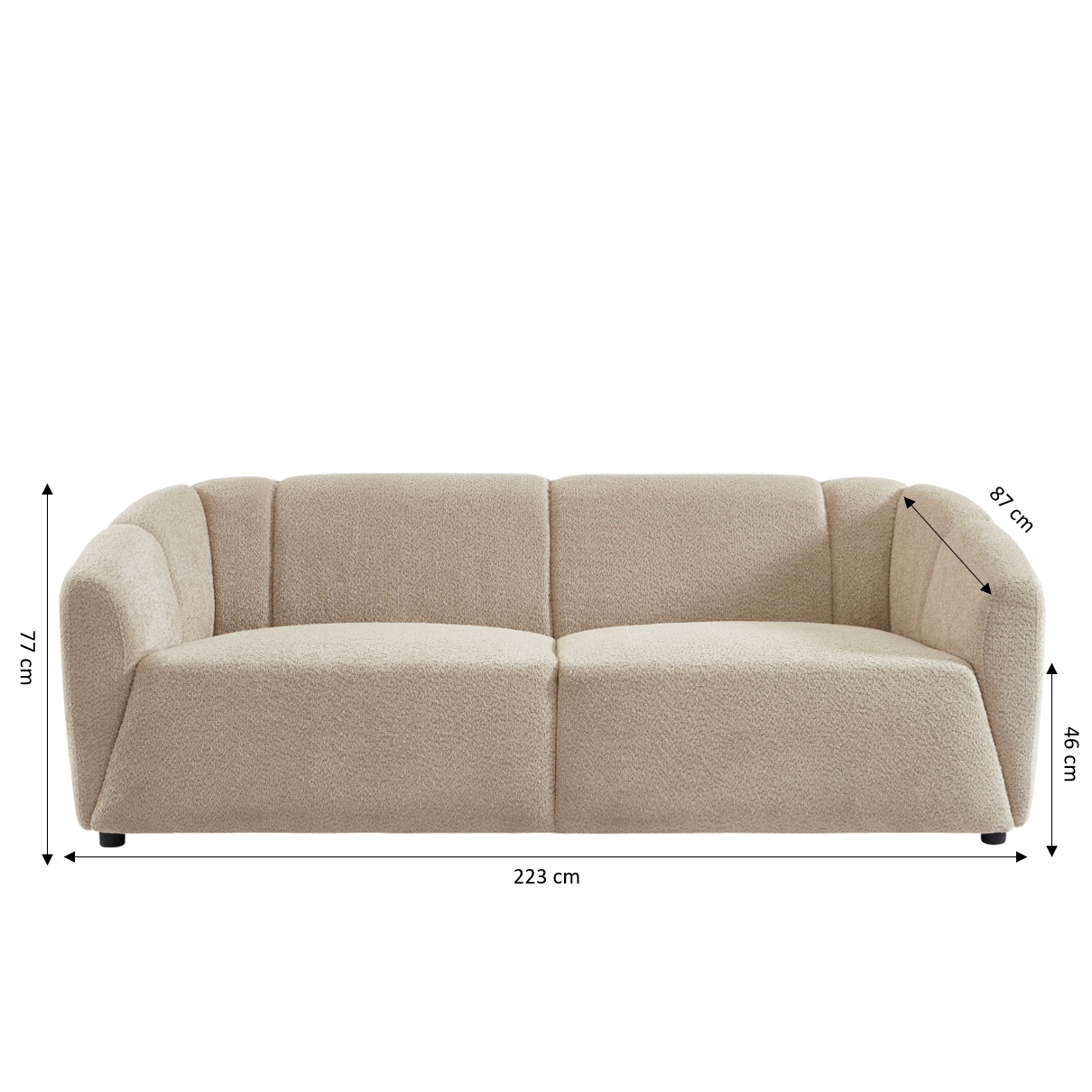 joe - Canapé bouclette Beige - Vue supplémentaire 2
