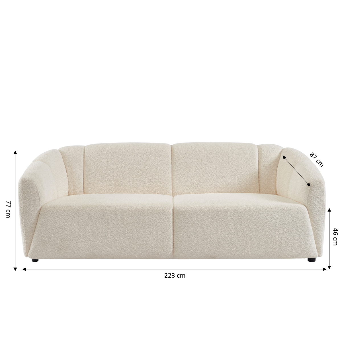 joe - Canapé bouclette Blanc - Vue supplémentaire 2