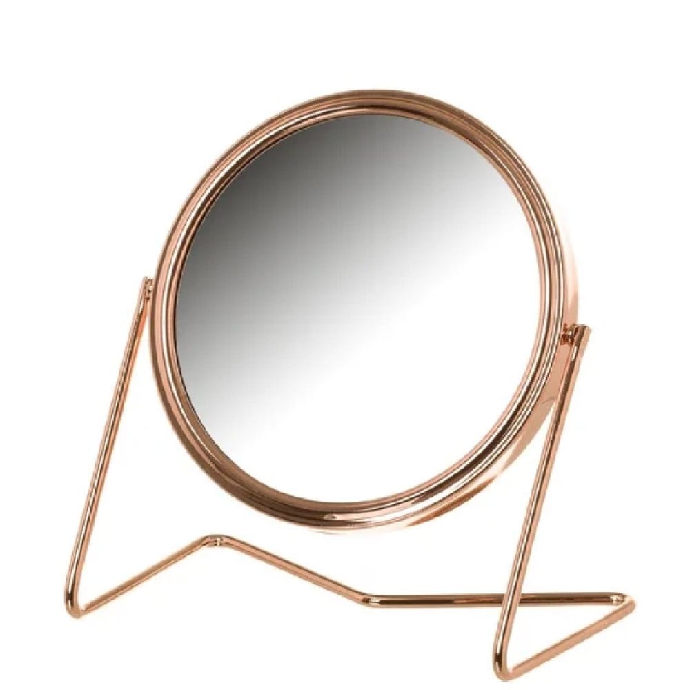 Miroir rond double à poser aspect cuivre
