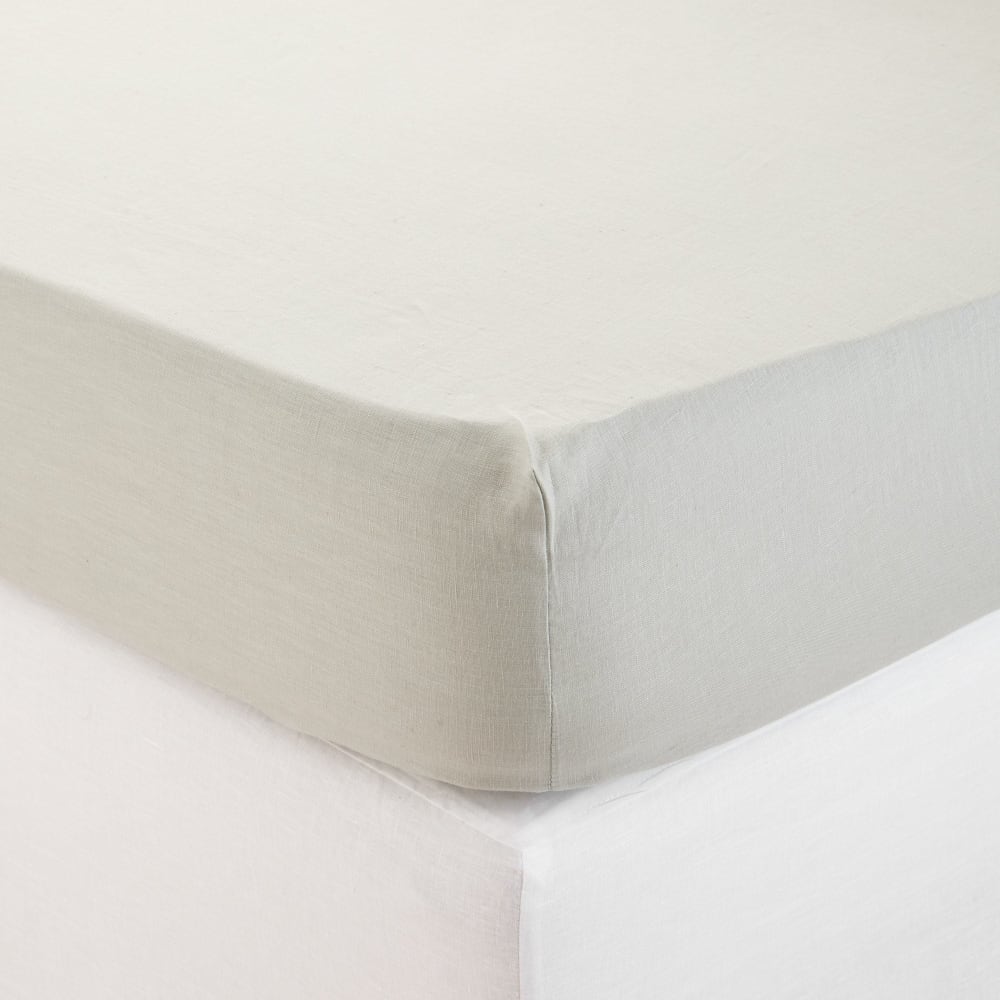 Drap housse percale de coton bleu prusse uni bleu 140 x 200 cm NEO