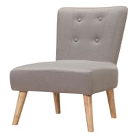 ULRIK - ULRIK-Fauteuil scandinave tissu gris pieds bois