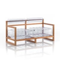 YOKO - Canapé 2 places pvc transparent cadre en bois