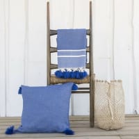STOCKHOLM - Plaid en coton 130x170 Bleu grec