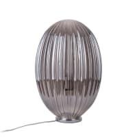 SMART OVAL - Lampe à poser en verre H45cm gris fumé