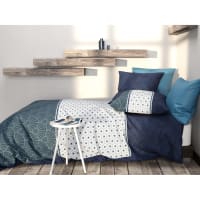 TAFA - Parure de lit en coton bleu 220x240