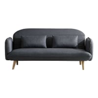 SOTCHI - Sofá cama de estilo escandinavo de 3 plazas gris