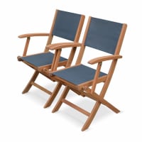 ALMERIA - Lot de 2 fauteuils de jardin en bois anthracite