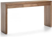 ALBACASTRO - Console en bois 3 tiroirs couleur bois clair l140cm