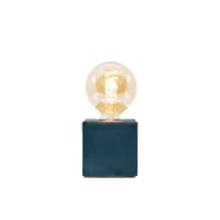 CUBE - Lampe cube en béton bleu pétrole fabrication artisanale