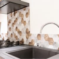 MIX AND MATCH - Crédence cuisine en alu fond de hotte L60xH70cm