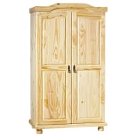 OLIVER - Armoire  2 portes + penderie bois massif naturel