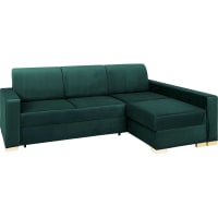 STABLE - Canapé-lit d’angle droit 3 places vert h40cm