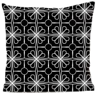 SPECIAL EDITION - COLLECTION BLACK AND WHITE - Coussin velours carré imprimé motifs noir et blanc 60x60