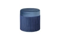GRANDMA - Pouf rétro avec franges bleu