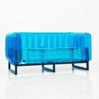 YOMI EKO - Canapé cadre aluminium assise thermoplastique bleu crystal
