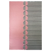 KONTRA - Tapis en PVC tressé rose et noir 140x200 cm