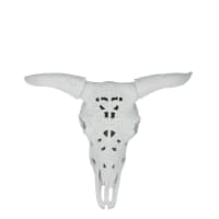 SAFARIA - Crâne de bison en résine blanche mate H59cm