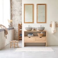 KWARTO - Mueble bajo lavabo en roble macizo 110 cm
