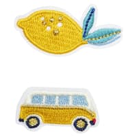 Broche brodée citron