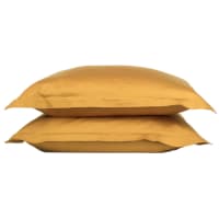 JULIA - Taie d'oreiller en satin de coton 65x65 Jaune curry