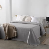 GUY - Couvre lit en coton gris 180x270