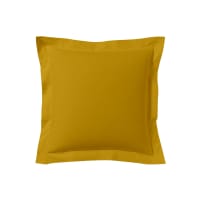 LES UNIS - Taie d'oreiller unie en coton jaune curry 63x63