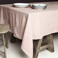 BASES DE LA TABLE - Nappe  Lin pur lavé Rose Pâle 160x250