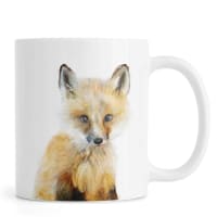 LITTLE FOX - Mug en céramique en Blanc & Jaune