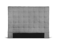 MEGAN - Tête de lit capitonnée en tissu - Gris, Largeur - 140 cm