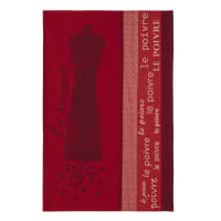 POIVRE ROUGE - Torchon en coton rouge 50x75