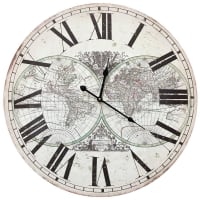 Horloge hémisphère avec chiffre romain en bois mdf D58