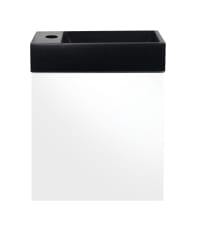 JAVA PACK - Meuble lave-mains blanc avec vasque noire