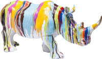 Déco Rhino blanc coulées de peinture