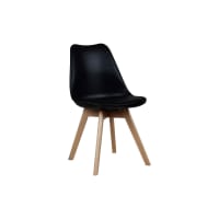 BERNICE - Chaise scandinave avec coussin noir