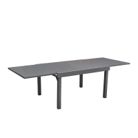 MODULO - Table de jardin extensible en aluminium gris 6/10 places