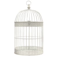 Cage oiseaux décorative fer ronde blanc