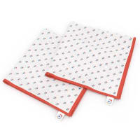 COCO PISTACHE - Lot 2 serviettes de table coton frenchie pois 40x40