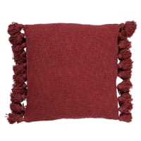 RUBY - Coussin - rouge en coton 45x45 cm uni