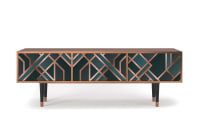 BRONZE CROSSROAD - Meuble TV bleu-vert 170cm 2 tiroirs et 2 portes