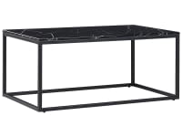 DELANO - Table basse effet marbre noir avec pieds noirs