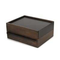 STOWIT - Grande boîte à bijoux en bois coloris noyer et métal noir