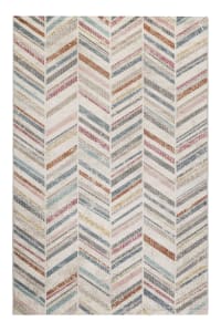 CABANA - Tapis exterieur tissé plat motif chevrons vintage coloré 133x200