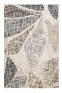 LEAF - Tapis exterieur design inspiration nature gris beige marron 80x150