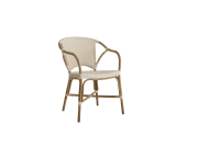 VALERIE - Chaise repas en rotin et fibre synthétique ivoire