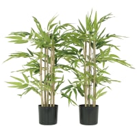 BOONCHU - 2 Plantes Vertes Artificielles Bambou 200 Feuilles, H.70cm